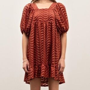 Anthropologie Moon River Velvet Square Neck Dress